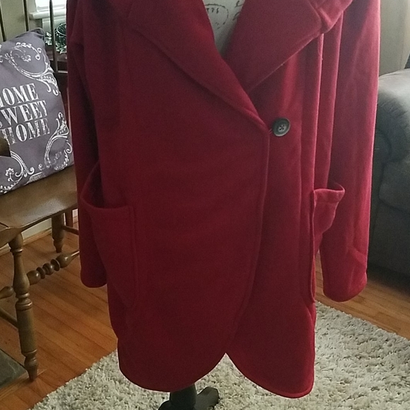 Zavenue USA Oversized Jacket Cherry Red - Picture 3 of 8